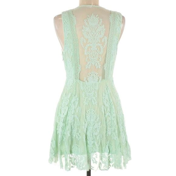 Free People Mint Reign Over Me Damask Brocade Size 6 Dress - Picture 3 of 6